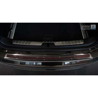 Edelstahl Heckstoßstangenschutz 'Deluxe' passend für BMW X6 F16 2014-2019 Schwarz/Rot-Schwarz Karbon exkl. M-Paket