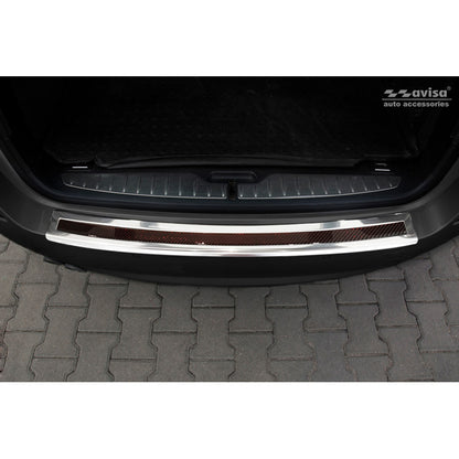 Edelstahl Heckstoßstangenschutz 'Deluxe' passend für BMW 5er F11 Touring 2010-2016 Chrom/Rot-Schwarz Karbon