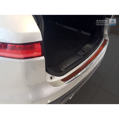 Edelstahl Heckstoßstangenschutz 'Deluxe' passend für Jaguar F-Pace 2016-2020 & FL 2020- Chrom/Rot-Schwarz Karbon