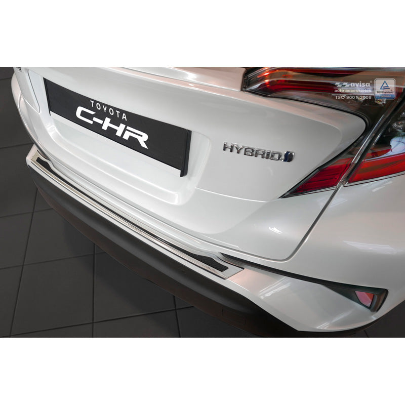 Edelstahl Heckstoßstangenschutz 'Deluxe' passend für Toyota C-HR 2016-2019 & Facelift 2019- Chrom/Schwarz Karbon