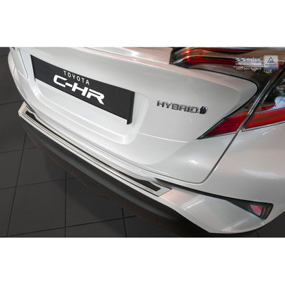Edelstahl Heckstoßstangenschutz 'Deluxe' passend für Toyota C-HR 2016-2019 & Facelift 2019- Chrom/Schwarz Karbon