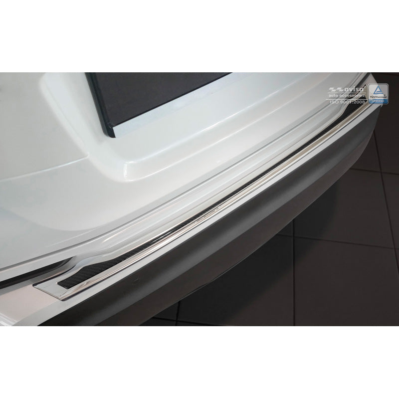Edelstahl Heckstoßstangenschutz 'Deluxe' passend für Toyota C-HR 2016-2019 & Facelift 2019- Chrom/Schwarz Karbon