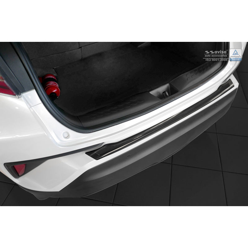 Edelstahl Heckstoßstangenschutz 'Deluxe' passend für Toyota C-HR 2016-2019 & Facelift 2019- Schwarz/Schwarz Karbon