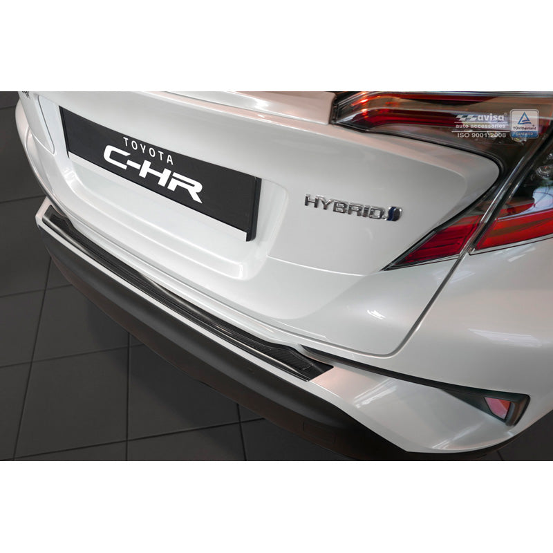 Edelstahl Heckstoßstangenschutz 'Deluxe' passend für Toyota C-HR 2016-2019 & Facelift 2019- Schwarz/Schwarz Karbon