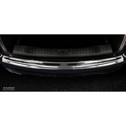 Edelstahl Heckstoßstangenschutz 'Deluxe' passend für Porsche Cayenne III 2017- 'Performance' Spiegelsilber/Schwarz Karbon
