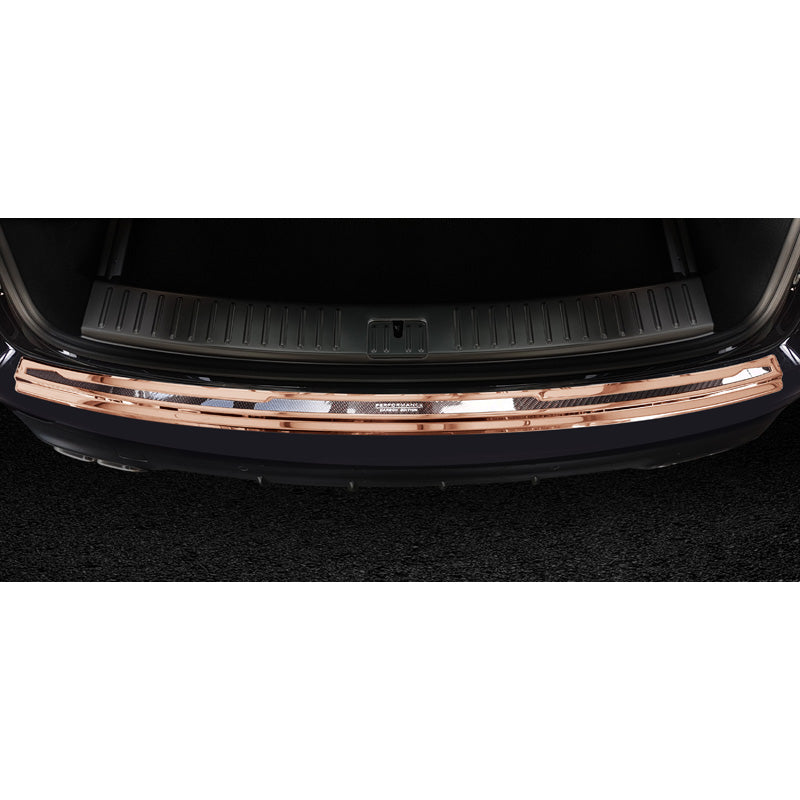 Edelstahl Heckstoßstangenschutz 'Deluxe' passend für Porsche Cayenne III 2017- 'Performance' Spiegelkupfer/Kupfer Karbon