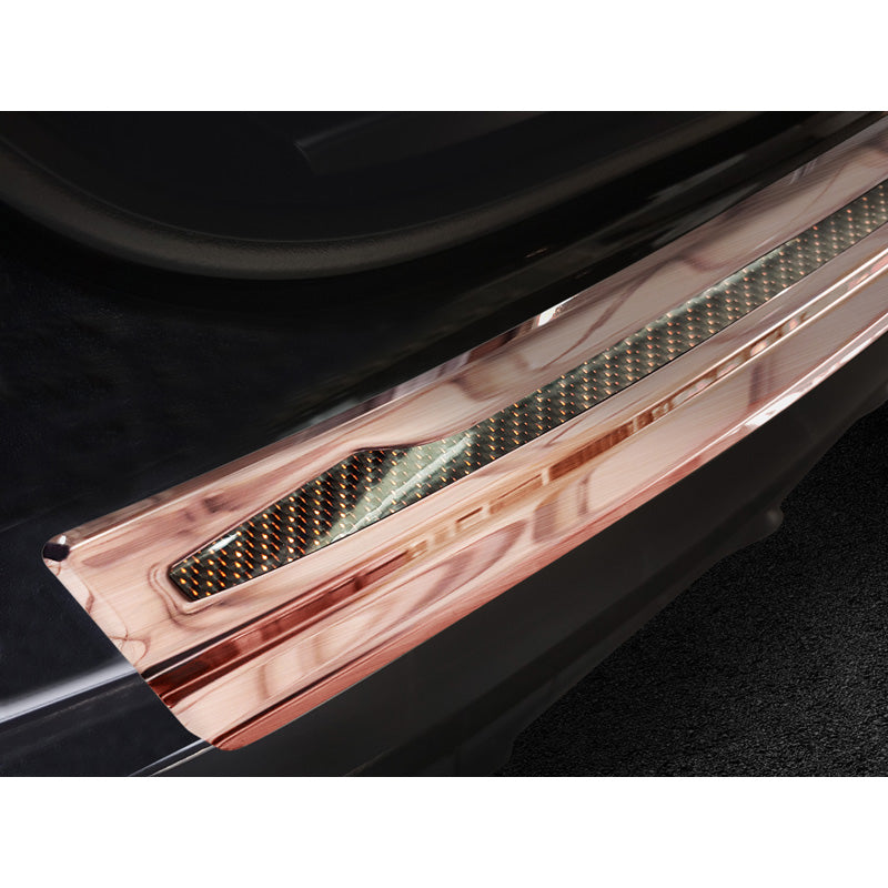 Edelstahl Heckstoßstangenschutz 'Deluxe' passend für Porsche Cayenne III 2017- 'Performance' 'Brushed' Kupfer/Kupfer Karbon