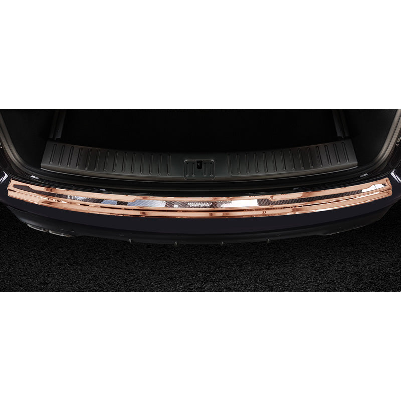 Edelstahl Heckstoßstangenschutz 'Deluxe' passend für Porsche Cayenne III 2017- 'Performance' 'Brushed' Kupfer/Kupfer Karbon