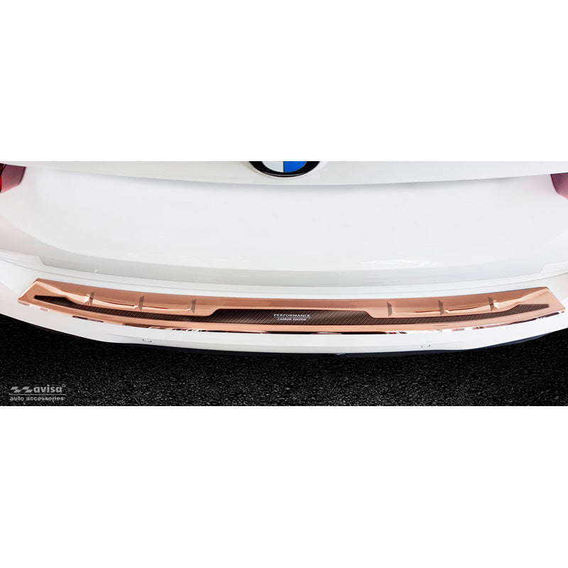 Edelstahl Heckstoßstangenschutz 'Deluxe' passend für BMW X3 G01 M-Paket 2017-2021 & FL 2021- 'Performance' Spiegelkupfer/Kupfer Karbon