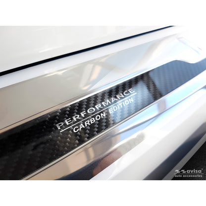 Edelstahl Heckstoßstangenschutz 'Deluxe' passend für BMW X5 G05 M-Paket 2018- 'Performance' exkl. M-Competition Spiegelsilber/Schwarz Karbon