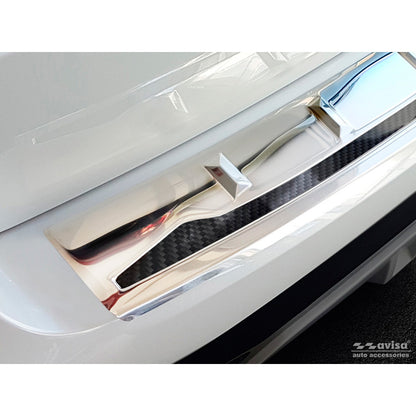 Edelstahl Heckstoßstangenschutz 'Deluxe' passend für BMW X5 G05 M-Paket 2018- 'Performance' exkl. M-Competition Spiegelsilber/Schwarz Karbon