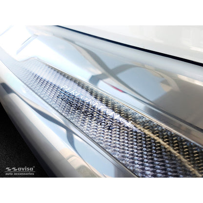 Edelstahl Heckstoßstangenschutz 'Deluxe' passend für BMW X5 G05 M-Paket 2018- 'Performance' exkl. M-Competition Spiegelsilber/Silber Karbon