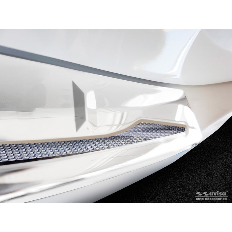 Edelstahl Heckstoßstangenschutz 'Deluxe' passend für BMW X5 G05 M-Paket 2018- 'Performance' exkl. M-Competition Spiegelsilber/Silber Karbon