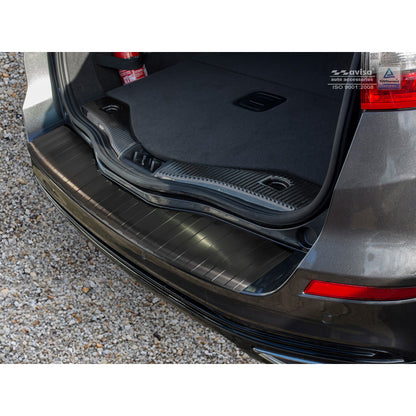 Schwarz Edelstahl Heckstoßstangenschutz passend für Ford Mondeo V Wagon 2014- 'Ribs'