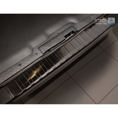 Schwarz Edelstahl Heckstoßstangenschutz passend für Opel Vivaro 2014-2019 & Renault Trafic 2014-2019 & FL 2019- / Fiat Talento 2016- / Nissan NV300 2016-2019 & FL 2019-2021 'Ribs'