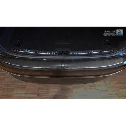 Schwarz Edelstahl Heckstoßstangenschutz passend für Volvo V90 9/2016- 'Ribs'