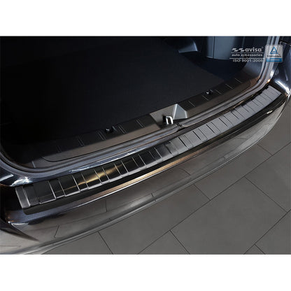 Schwarz Edelstahl Heckstoßstangenschutz passend für Subaru Impreza V (GT) 5-türer 2017- 'Ribs'