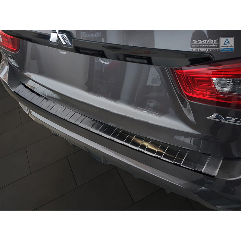 Schwarz Edelstahl Heckstoßstangenschutz passend für Mitsubishi ASX 2017-2019 'Ribs'