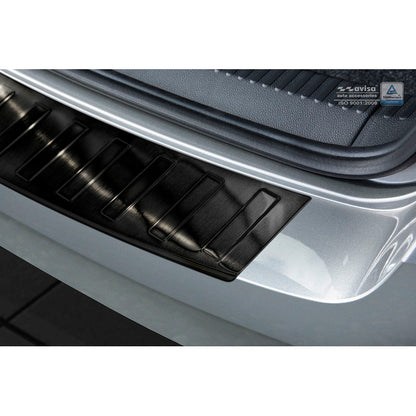 Schwarz Edelstahl Heckstoßstangenschutz passend für Skoda Fabia III Combi 2015- 'Ribs'