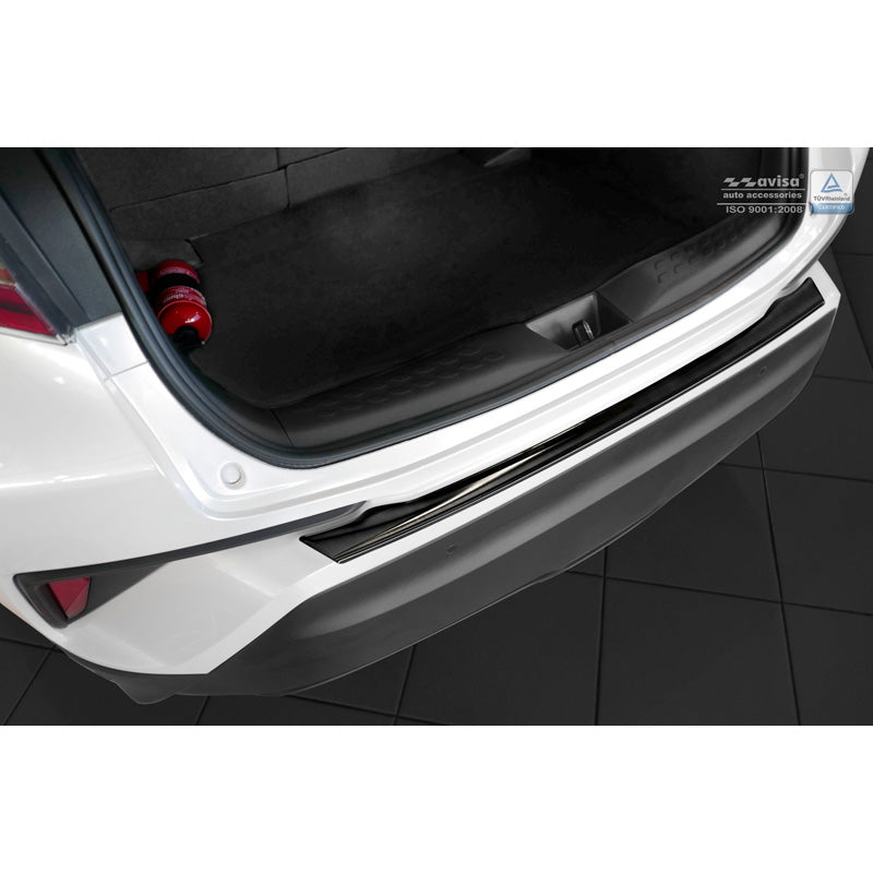 Schwarz Edelstahl Heckstoßstangenschutz passend für Toyota C-HR 2016-2019 & Facelift 2019-