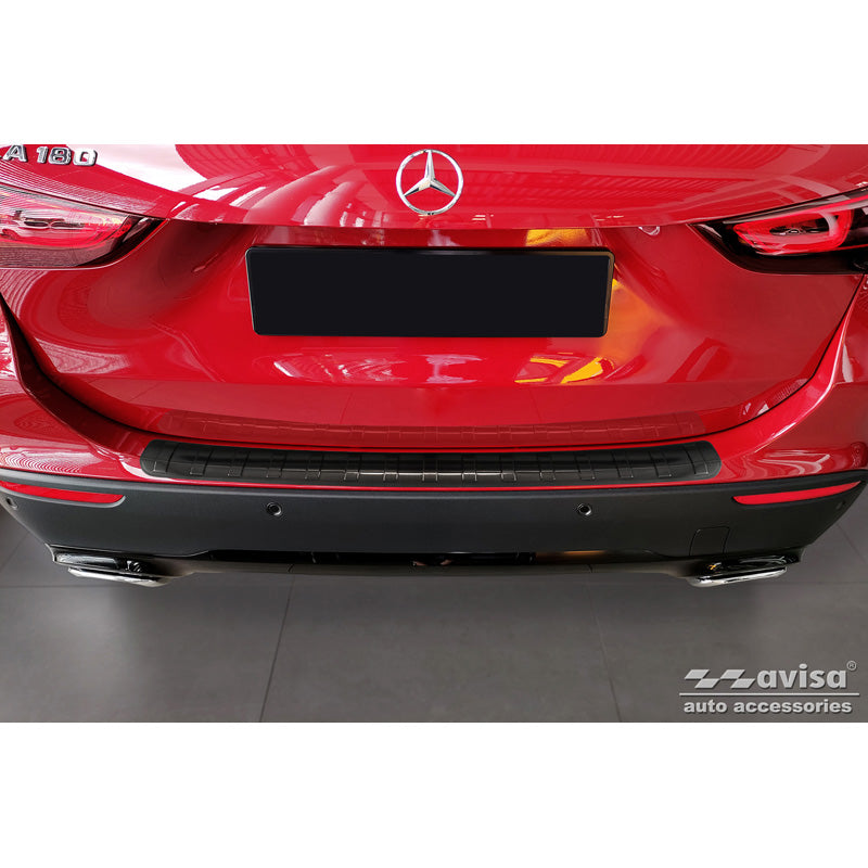 Schwarz Edelstahl Heckstoßstangenschutz passend für Mercedes GLA-Klasse II H247 2020- 'Ribs'