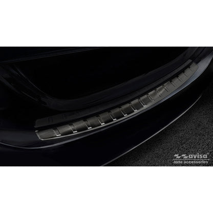 Schwarz Edelstahl Heckstoßstangenschutz passend für Mercedes C-Klasse W205 Limousine 2014-2019 & 2019-2021 'Ribs'