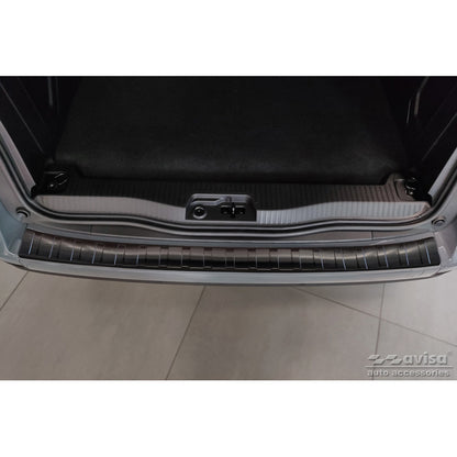 Schwarz Edelstahl Heckstoßstangenschutz passend für Mercedes Citan (W420) Box/Tourer 2021- 'Ribs'