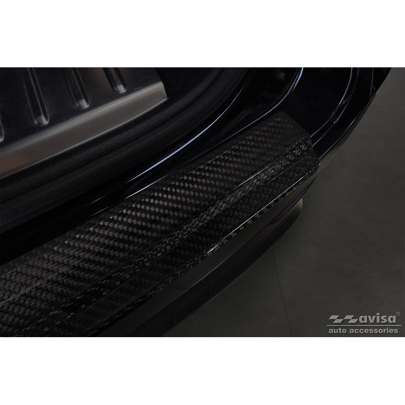 Echtes 3D Karbon Heckstoßstangenschutz passend für Porsche Cayenne III 2017- 'Ribs'