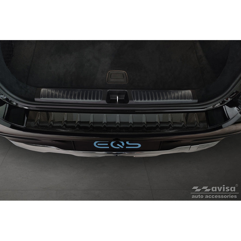 Echtes 3D Karbon Heckstoßstangenschutz passend für Mercedes EQS SUV (X296) 2022- 'Ribs'
