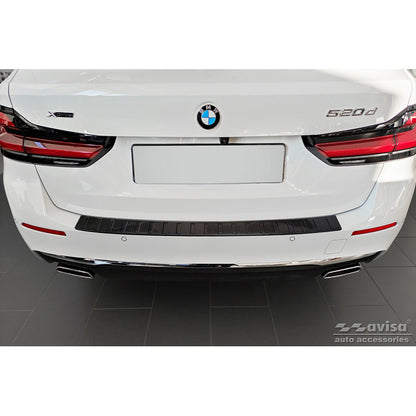 Echtes 3D Karbon Heckstoßstangenschutz passend für BMW 5er Touring G31 FL 2020- 'Ribs'
