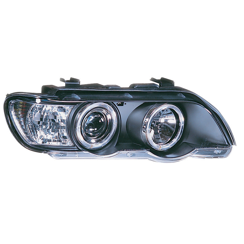 Satz Frontscheinwerfer passend für BMW X5 E53 2000-2004 - Schwarz - inkl. Standlichtringen