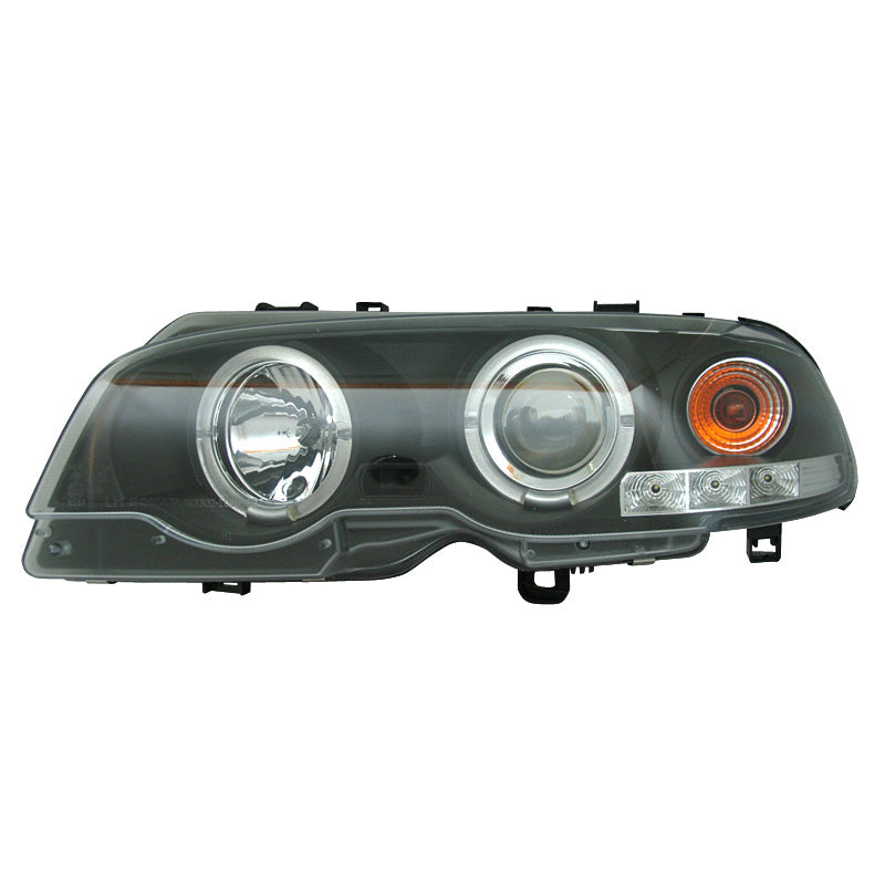 Satz Frontscheinwerfer passend für BMW 3er E46 Coupe/Cabrio 1999-2002 - Schwarz - inkl. Standlichtringen