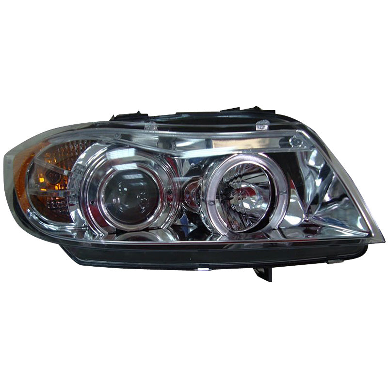 Satz Frontscheinwerfer passend für BMW 3er E90/E91 Limousine/Touring 2005-2008 - Chrom - inkl. Standlichtringen