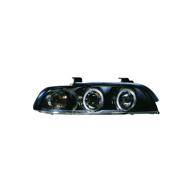 Satz Frontscheinwerfer passend für BMW 5er E39 1996-2003 - Schwarz - inkl. Standlichtringen & Motor