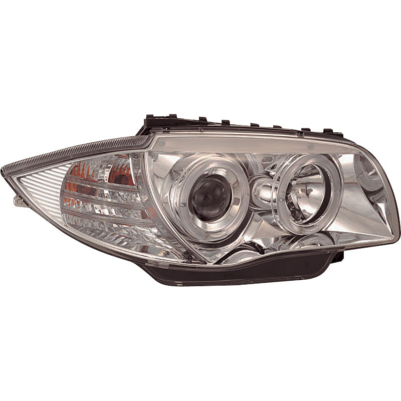Satz Frontscheinwerfer passend für BMW 1er E81/E87 2004-2011 - Chrom - inkl. Standlichtringen