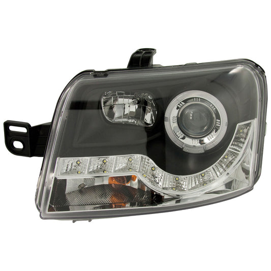 Satz Frontscheinwerfer TFL-Look passend für Fiat Panda 2003-2008 - Schwarz