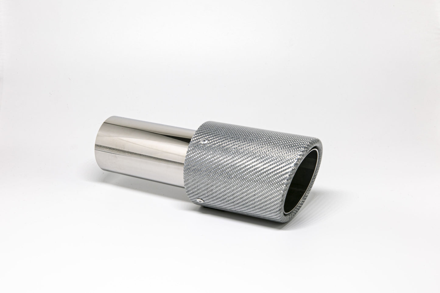 Friedrich Motorsport Endrohr 90mm rund Carbon abgeschrägt silber glänzend (Aufpreis)