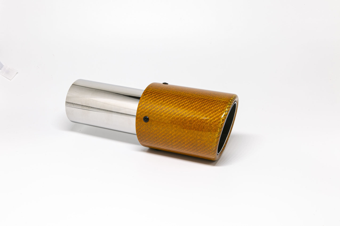 Friedrich Motorsport Endrohr 90mm rund Carbon abgeschrägt orange glänzend