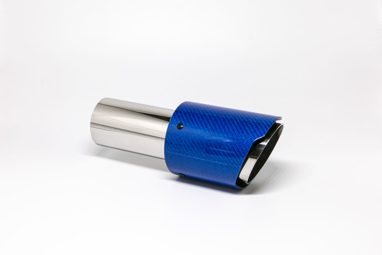 Friedrich Motorsport Endrohr 90mm rund Carbon scharf abgeschrägt blau glänzend (Aufpreis)