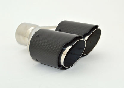 Friedrich Motorsport Endrohr Carbon 2x90mm rund scharf abgeschrägt versetzt rechts, schwarz