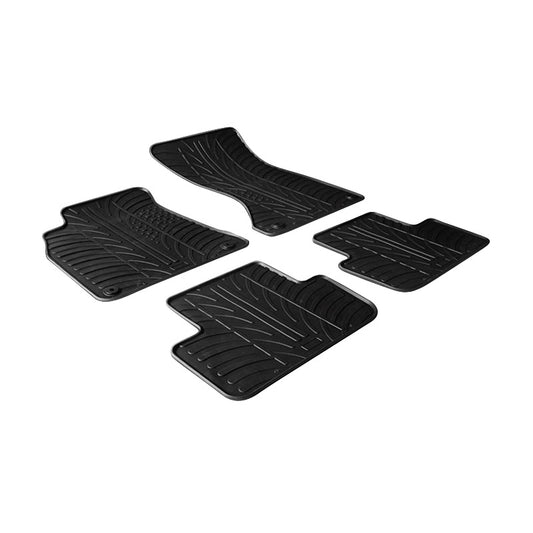Satz Gummimatten passend für Audi A4 2008-2015 & A5 Sportback 2008-2016 (T Profil 4-teilig + Montage-clips)