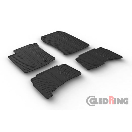 Satz Gummimatten passend für Toyota Landcruiser Automatik 2013- (T Profil 4-teilig + Montage-clips)