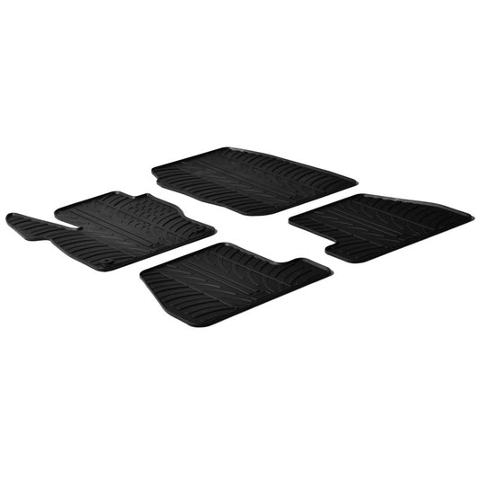 Satz Gummimatten passend für Ford Focus 3/5 türer + ST 2011-2015 (T Profil 4-teilig + Montage-clips)
