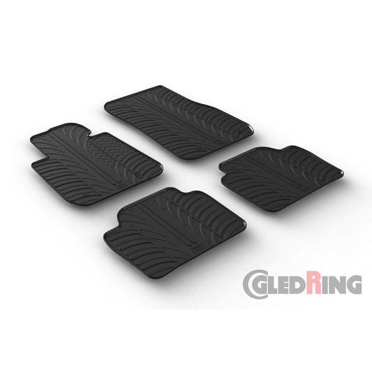 Satz Gummimatten passend für BMW 3er F30/F31 2012-2019 (T Profil 4-teilig + Montage-clips)