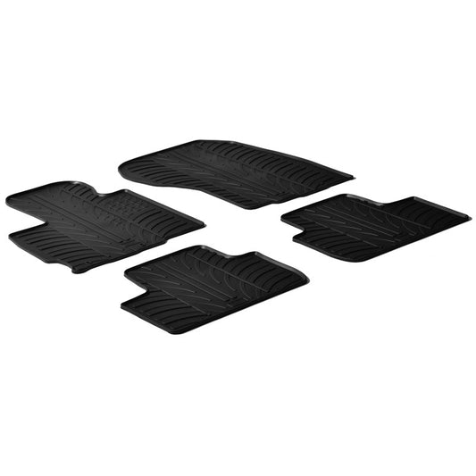 Satz Gummimatten passend für Mitsubishi ASX 2009- / Citroën C4 Aircross (T Profil 4-teilig + Montage-clips)