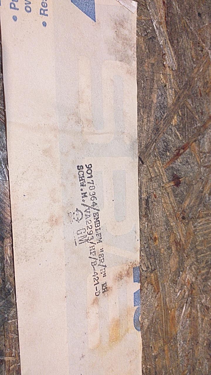 Oldtimer Youngtimer Emblem Schriftzug "SR/E" original GM Opel NEU