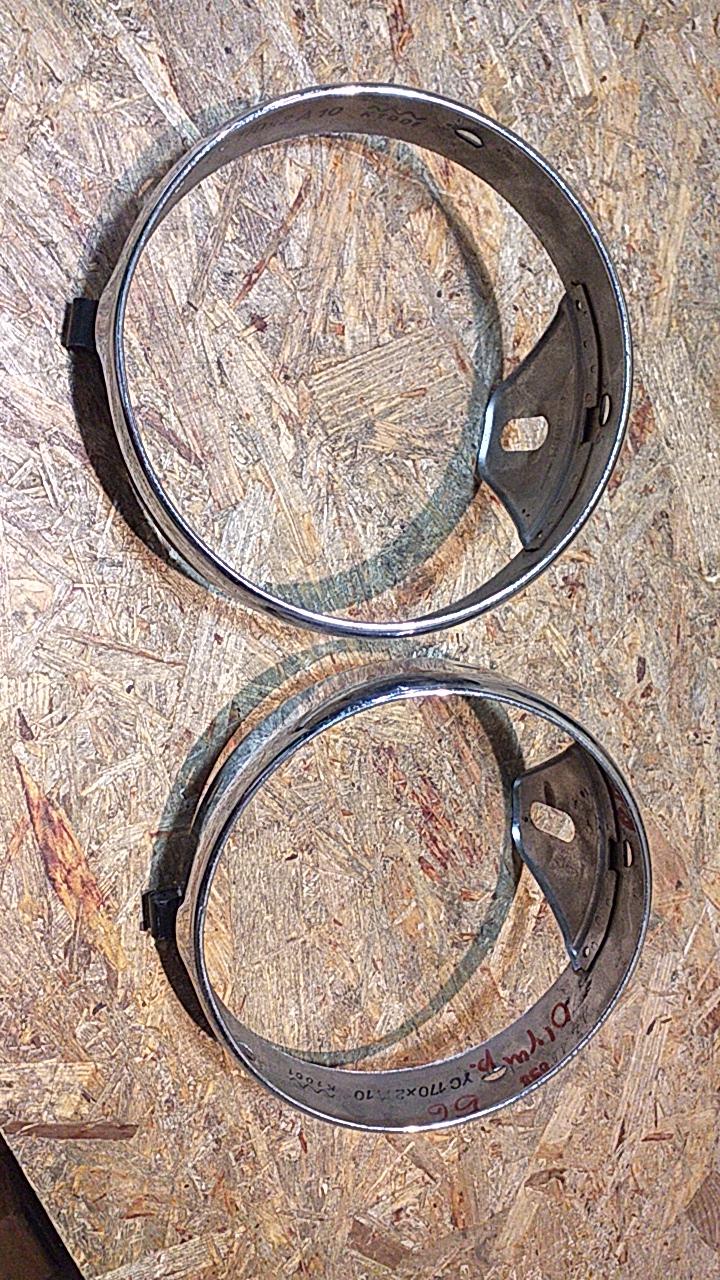 Olympia 56 Bj Set Zierringe an Scheinwerfer original Bosch NEU