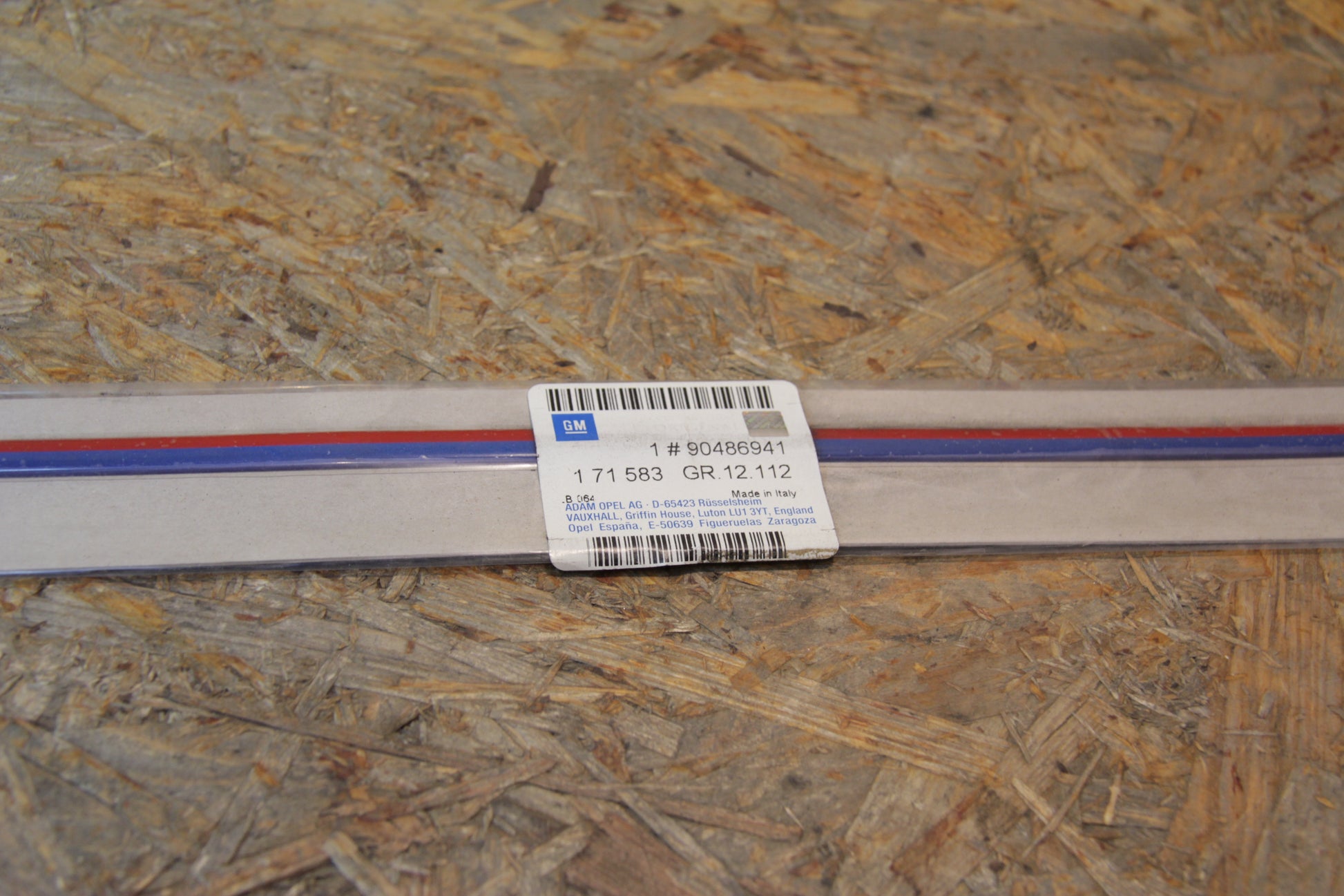 Original GM Opel Blende Zierleiste blau/rot Tür vorne  90486941 Vectra A