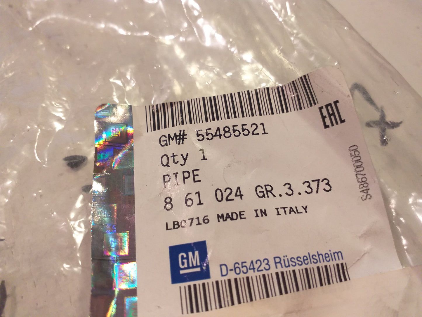 Astra Ölvorlaufleitung original GM Opel NEU