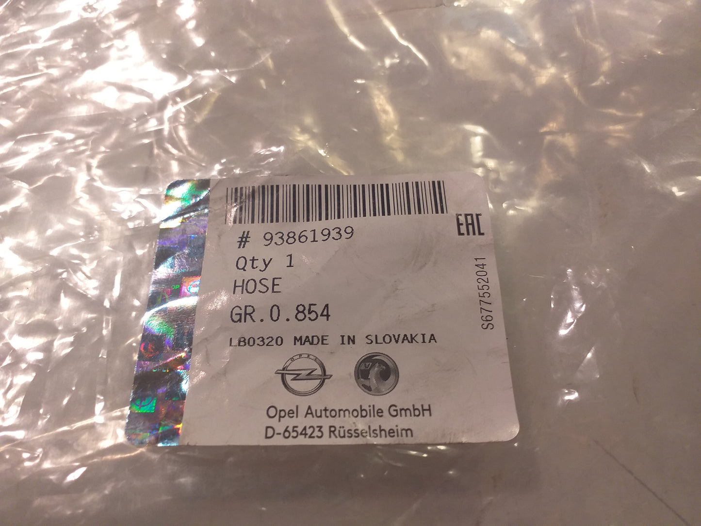 Vivaro A Hydraulikschlauch original GM Opel NEU